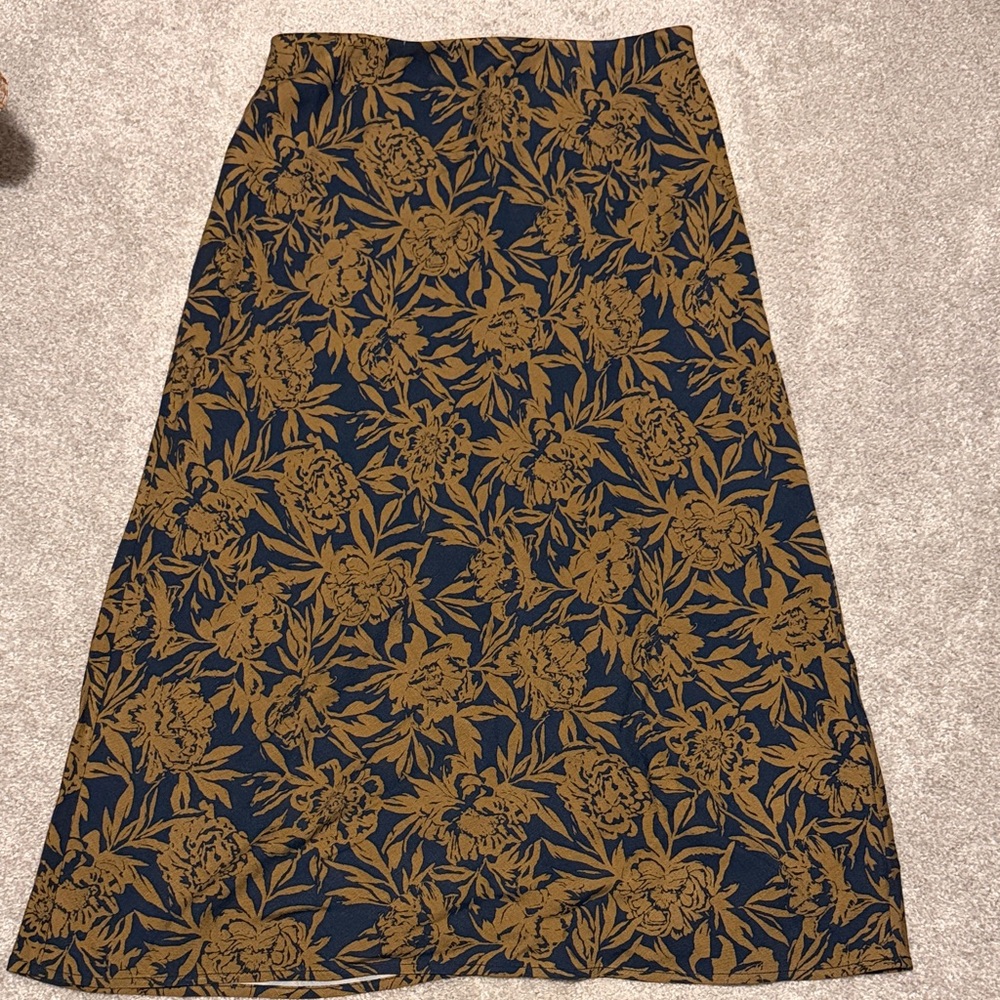 Madewell Floral A-Line Midi Skirt